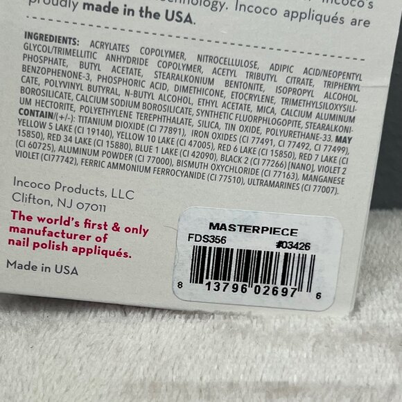 Incoco Nail Polish Applique Strips Masterpiece 16 Strips Double ended NIP - Picture 4 of 4